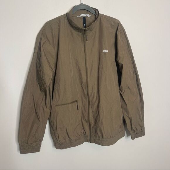 $125 RAINS WOVEN JACKET in Wood Size Large - Picture 5 of 9